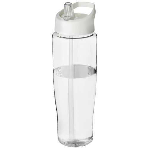 Bouteille sport publicitaire avec paille 700ml H2O Active® Translucide et Blanc